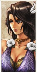 Rule 34 | 1girl, black hair, blue eyes, breasts, cleavage, highres, jewelry, large breasts, lyla (soulcalibur), namco, necklace, official art, soul calibur, soulcalibur, soulcalibur vi, tagme