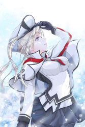 Rule 34 | 10s, 1girl, blonde hair, blue eyes, capelet, gloves, graf zeppelin (kancolle), hat, kantai collection, long hair, pantyhose, peaked cap, shino (shinderera), skirt, solo, twintails, uniform