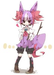Rule 34 | 1other, alternate color, androgynous, animal ear fluff, animal ears, ascot, black shorts, black socks, braixen, brown footwear, child, closed mouth, collared shirt, creatures (company), dive ball, fox ears, fox tail, frilled sleeves, frills, full body, game freak, gen 6 pokemon, hands up, happy, heart, holding, holding poke ball, humanization, index finger raised, jaggy lines, kneehighs, long sleeves, looking at viewer, multicolored hair, nintendo, pigeon-toed, poke ball, pokemon, puffy shorts, purple eyes, purple hair, purple shirt, raglan sleeves, red ascot, shiny pokemon, shira (sirairo116), shirt, shoes, short hair, shorts, sidelocks, simple background, sketch, smile, socks, standing, stick, tail, two-tone hair, white background, white hair, white sleeves, wide sleeves