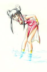 Rule 34 | 1990s (style), bracelet, breasts, brown hair, cleavage, green eyes, jewelry, mamono hunter youko, mano youko, twintails