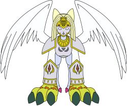 Rule 34 | 1girl, armor, digimon, digimon (creature), female focus, highres, nefertimon, solo, sphinx, transparent background, wings