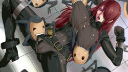 Rule 34 | 1girl, assisted exposure, atlus, bdsm, bodysuit, breasts, chain, gemuo, imminent rape, kirijou mitsuru, large breasts, megami tensei, persona, persona 3, persona 4, persona 4: the ultimate in mayonaka arena, red hair, shin megami tensei, torn clothes