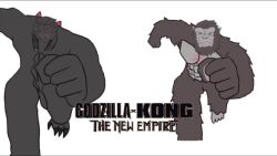 Rule 34 | 2boys, animated, artist request, crossover, giant, giant monster, glowing, godzilla, godzilla (monsterverse), godzilla (series), godzilla and kong running (meme), godzilla evolved, godzilla x kong: the new empire, gorilla, kaijuu, king kong, king kong (series), legendary pictures, meme, meme attire, monster, monsterverse, multiple boys, muscular, no humans, parody, running, running ganger (meme), serious, smoking, sound, spikes, tagme, title, toho, video, what