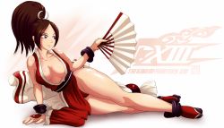 Rule 34 | 1girl, artist name, breasts, copyright name, fatal fury, king of fighters xiii, large breasts, no bra, ponytail, shiranui mai, smile, snk, solo, the king of fighters, the king of fighters xiii, zargon-yokoshima