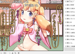 Rule 34 | 1girl, anal beads, anal tail, animal ear fluff, animal ears, artificial vagina, bar censor, bell, blonde hair, blue eyes, blush, bottomless, bow, bowtie, butt plug, censored, commentary request, detached sleeves, fake screenshot, fake tail, fc2, fox ears, futanari, hair ornament, hairclip, hands up, holding, indoors, jingle bell, kemomimi oukoku kokuei housou, livestream, long hair, looking at viewer, mikoko (kemomimi oukoku kokuei housou), penis, pink bow, pink bowtie, rantana (lalalalackluster), sex toy, solo, tail, translation request, twintails, virtual youtuber, wide sleeves
