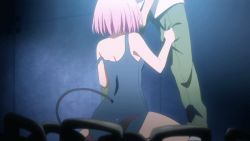 Rule 34 | 1boy, 1girl, animated, animated gif, blush, breasts, chain, cum, demon tail, ejaculation, feeding, fellatio, food, hetero, large breasts, momo velia deviluke, on floor, oral, pink eyes, pink hair, popsicle, sexually suggestive, sitting, strap slip, subtitled, swimsuit, tail, to love-ru