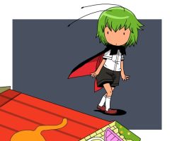Rule 34 | 1girl, antennae, cape, commentary request, female focus, green hair, insect trap, onikobe rin, shirt, short hair, short sleeves, shorts, solo, touhou, wriggle nightbug