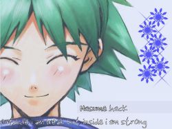 Rule 34 | .hack//, .hack//games, ^ ^, bandai, close-up, closed eyes, cyber connect 2, closed eyes, green hair, hack, natsume (.hack//), short hair, smile, solo