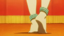 Rule 34 | 1girl, animated, animated gif, barefoot, dancing, fairy tail, feet, lucy heartfilia, soles, spinning, tiptoes, toes