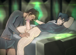 Rule 34 | 2boys, anma (ryuichi87), bottomless, erection, fellatio, hand on head, highres, keith (voltron), lance (voltron), lying, male focus, multiple boys, oral, penis, smile, testicles, voltron, voltron: legendary defender, voltron (series), yaoi