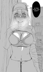 Rule 34 | 1girl, absurdres, blush, bra, breasts, cleavage, clothes lift, hat, head cha la, highres, hololive, hololive english, large breasts, looking at viewer, monochrome, navel, shirt, shirt lift, skirt, solo, steam, sweat, sweatdrop, tagme, underwear, virtual youtuber, watson amelia, zipper skirt