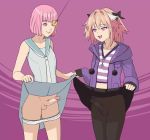 Rule 34 | 2boys, animated, astolfo (fate), catherine (game), coin, coin on string, cum, ejaculation, fate (series), handsfree ejaculation, holed coin, hypnosis, long hair, male focus, mind control, multiple boys, orgasm, panties, pantyhose, pendulum, penis, rin (catherine), short hair, standing, testicles, trap, uncensored, underwear, zelamir