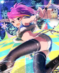 Rule 34 | 10s, 1girl, artist request, earrings, idolmaster, idolmaster million live!, jewelry, maihama ayumu, midriff, musical note, official art, pink eyes, pink hair, thighhighs