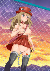 Rule 34 | 10s, 1girl, anal, anal beads, bag, black thighhighs, blonde hair, blue eyes, blush, breasts, brown hair, censored, chain-link fence, creatures (company), egg vibrator, exhibitionism, eyewear on head, fence, from below, game freak, hat, large breasts, long hair, md5 mismatch, messenger bag, multiple insertions, navel, neck ribbon, nintendo, nipples, no panties, nyuu (manekin-eko), object insertion, outdoors, pleated skirt, poke ball, pokemon, pokemon xy, public indecency, public vibrator, pussy, pussy juice, resolution mismatch, ribbon, serena (pokemon), sex toy, shoulder bag, skirt, smile, solo, source smaller, sunglasses, thighhighs, topless, upskirt, vibrator, vibrator in thighhighs