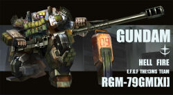 Rule 34 | building, cannon, character name, commentary, concept art, damaged, dirty, earth federation, earth federation space forces, english commentary, gm (mobile suit), ground gm, gundam, gundam 08th ms team, highres, kneeling, mecha, mecha focus, mobile suit, no humans, original, reactive armor, realistic, redesign, robot, roundel, science fiction, shield, tiewan