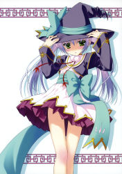 Rule 34 | absurdres, blush, green eyes, hat, highres, houtou, koihime musou, long hair, nanao naru, solo, witch hat