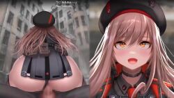 Rule 34 | animated, anus, arm pouch, ass, bandolier, belt pouch, beret, black choker, black gloves, black jacket, black shirt, black thighhighs, blush, breasts, censored, choker, clothed sex, collared shirt, commander (nikke), cropped jacket, cross-section, girl on top, gloves, goddess of victory: nikke, hair between eyes, hat, houriigurei, jacket, large breasts, light brown hair, live2d, long hair, mosaic censoring, necktie, nipples, orange eyes, penis, pouch, rapi (nikke), red gloves, red jacket, red necktie, shirt, sound, tagme, thighhighs, two-sided fabric, two-sided jacket, two-tone gloves, vaginal, video
