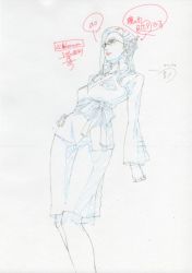 Rule 34 | 10s, 1girl, color trace, earrings, formal, glasses, grace o&#039;connor, highres, jewelry, long hair, macross, macross frontier, macross frontier: sayonara no tsubasa, necklace, production art, sketch, skirt, skirt suit, solo, suit