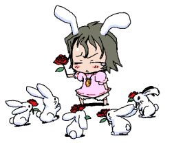 Rule 34 | 1girl, animal ears, baku taso, chibi, female focus, flower, inaba tewi, itigekimaru, oekaki, rabbit, rabbit ears, rose, solo, tears, too many, too many rabbits, touhou