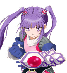 Rule 34 | 1girl, female focus, gauntlets, gloves, long hair, purple eyes, purple hair, solo, sophie (tales), supisupi, tales of (series), tales of graces, twintails, white background