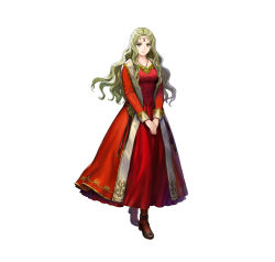 Rule 34 | 1girl, absurdres, asatani tomoyo, black footwear, black pantyhose, blonde hair, breasts, circlet, closed mouth, commentary request, detached sleeves, dress, female focus, fingernails, fire emblem, fire emblem: the binding blade, fire emblem heroes, full body, green eyes, guinevere (fire emblem), highres, jewelry, long dress, long hair, long skirt, long sleeves, looking at viewer, medium breasts, necklace, nintendo, official art, own hands together, pantyhose, parted bangs, pendant, red dress, simple background, skirt, solo, standing, white background