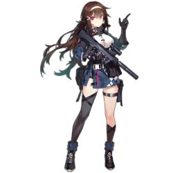 Rule 34 | 1girl, armband, asymmetrical legwear, belt, belt pouch, black footwear, black shorts, black socks, blue jacket, blue socks, breasts, brown hair, buckle, bullpup, cross-laced footwear, earpiece, fangdan runiu, floating hair, framed breasts, full body, girls&#039; frontline, grey scarf, gun, hair between eyes, hair ribbon, hairband, hand up, handband, headset, high tops, index finger raised, jacket, js 9 (girls&#039; frontline), js 9 mm, kneehighs, large breasts, layered legwear, long hair, looking at viewer, loose socks, low ponytail, mechanical arms, mole, mole under eye, multiple straps, official art, parted lips, pouch, prosthesis, prosthetic arm, red eyes, ribbed legwear, ribbon, scarf, scope, shirt, shoelaces, shoes, short shorts, shorts, sidelocks, single kneehigh, single mechanical arm, single sock, single thighhigh, snap-fit buckle, sneakers, socks, solo, strap, submachine gun, suppressor, thigh pouch, thigh strap, thighhighs, thighs, transparent background, trigger discipline, underbust, uneven legwear, very long hair, weapon, white hairband, white ribbon