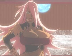 Rule 34 | 00s, 1girl, animated, animated gif, breasts squeezed together, breasts, cleavage, dark skin, dark-skinned female, dragonaut, garnet mclane, huge breasts, lowres, pace, screencap, solo, space, sword, weapon