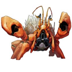 Rule 34 | animal focus, antennae, arms up, artist request, cannon, girls&#039; frontline, hermit crab, hydra (girls&#039; frontline), kcco (girls&#039; frontline), mechanical parts, no humans, non-humanoid robot, official alternate costume, official art, pincers, robot, robot animal, science fiction, shell, simple background, stalk eyes, third-party source, transparent background