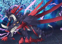 Rule 34 | appmon, claws, digimon, dragon, horns, looking at viewer, revivemon, solo, tail, wings
