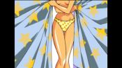Rule 34 | 1girl, animated, sound, black eyes, bow, breasts, brown hair, curtains, hair bow, koi koi shimasho 2, video, nipples, panties, small breasts, standing, tagme, topless, twintails, underwear, yellow bow, yellow panties