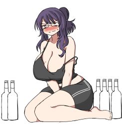 Rule 34 | 1girl, absurdres, breasts, glasses, highres, huge breasts, purple hair, senran kagura, solo, rin (senran kagura)