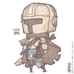 Rule 34 | 1boy, alien, artist name, brown cape, brown gloves, cape, chibi, commentary, dated, din djarin, english commentary, gloves, grogu, gun, helmet, jrpencil, male focus, mandalorian, rifle, solo focus, star wars, the mandalorian, visor, weapon, weapon on back, white background