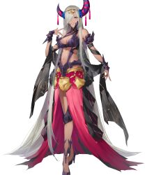 Rule 34 | 1girl, breasts, cleavage, dark-skinned female, dark skin, fingernails, fire emblem, fire emblem engage, fire emblem heroes, full body, hair over one eye, hand up, high heels, highres, ichibi, long hair, long skirt, looking at viewer, medium breasts, navel, nintendo, non-web source, official art, parted lips, pointy ears, purple eyes, revealing clothes, shiny skin, skirt, smile, solo, standing, stomach, transparent background, very long hair, white hair, zephia (fire emblem)