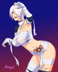 Rule 34 | 1girl, angel (kof), breasts, character name, halloween, highres, large breasts, solo, st.germain-sal, the king of fighters