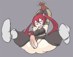 Rule 34 | 1boy, 1girl, anal, arms behind head, arms up, ass, boots, breasts, davewaterfalls, fingerless gloves, fire emblem, fire emblem awakening, gloves, looking down, medium breasts, nintendo, open mouth, penis, pussy, rape, red eyes, red hair, severa (fire emblem), sex, spread legs, struggling, twintails