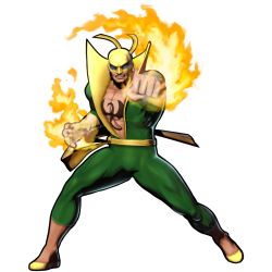 Rule 34 | capcom, clenched hand, fighting stance, fire, iron fist (marvel), male focus, marvel, marvel vs. capcom, marvel vs. capcom 3, mask, muscular