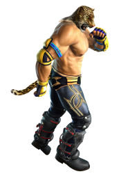 Rule 34 | 1boy, abs, absurdres, boots, fang, highres, king (tekken), male focus, mask, mexico, namco, simple background, solo, tail, tekken, white background