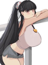 Rule 34 | 1girl, absurdres, black hair, blue archive, breasts, highres, large breasts, long hair, looking at viewer, pixiv, rio (blue archive), s u r i, smile, solo
