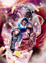 Rule 34 | absurdres, black hair, boots, boxing gloves, capcom, casino, dark skin, highres, laces, balrog (street fighter), male focus, money, official art, street fighter, street fighter x tekken