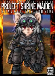 Rule 34 | 1girl, animal ears, bad id, bad pixiv id, comic, five-seven (0verlimits), mouse ears, nazrin, night-vision device, red eyes, short hair, silver hair, solo, squatting, stalker (game), touhou