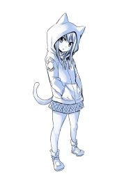 Rule 34 | 1girl, animal ears, bare legs, breasts, fairy tail, fake animal ears, fake tail, female focus, full body, long hair, looking at viewer, mashima hiro, shoes, simple background, skirt, tail, wendy marvell