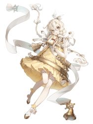 Rule 34 | 1girl, blonde hair, braid, food fantasy, full body, glasses, hair between eyes, highres, long hair, looking to the side, official art, pale skin, round eyewear, sash, second-party source, shoulder sash, solo, transparent background, twin braids, very long hair, yellow eyes, yorkshire pudding (food fantasy)
