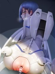 Rule 34 | 10s, 1girl, after anal, aftersex, anal, anus, ass, back, blue hair, breath, censored, cockpit, crotchless, cum, cum in ass, cum in pussy, darling in the franxx, from behind, gaping, ginhaha, green eyes, hair ornament, hairclip, hetero, ichigo (darling in the franxx), looking at viewer, looking back, mosaic censoring, open mouth, penis, pilot suit, pov, pussy, short hair, speed lines, sweatdrop, vaginal