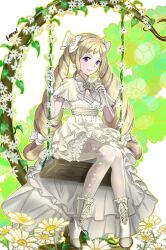 Rule 34 | 1girl, 6nutqd2kwd0iqcl, absurdres, aristocratic clothes, blonde hair, bow, dress, drill hair, elise (fire emblem), fire emblem, fire emblem engage, fire emblem fates, hair bow, highres, multicolored hair, nintendo, purple eyes, purple hair, streaked hair, twin drills, twintails, white dress