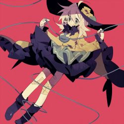 Rule 34 | 1girl, ahoge, bandaid, bandaid on face, black footwear, black hat, blouse, boots, closed mouth, commentary request, frilled sleeves, frills, hat, higa423, komeiji koishi, long sleeves, red background, shirt, skirt, solo, third eye, touhou, wide sleeves
