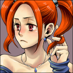 Rule 34 | dragon quest, dragon quest viii, earrings, jessica albert, jewelry, lowres, necklace, red eyes, red hair, square enix, twintails