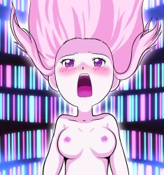 1girl breasts digimon female_focus highres long_hair nude open_mouth orimoto_izumi shouting solo transformation