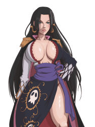 Rule 34 | 1girl, absurdres, agrothewanderer, black hair, boa hancock, breasts, highres, large breasts, long hair, one piece, solo