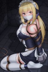 Rule 34 | 1girl, absurdres, bdsm, blonde hair, bondage, bound, fairy tail, highres, lucy heartfilia, plusout, solo