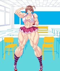 Rule 34 | 1girl, highres, muscular, muscular female, purukogi (plasma beach), tagme
